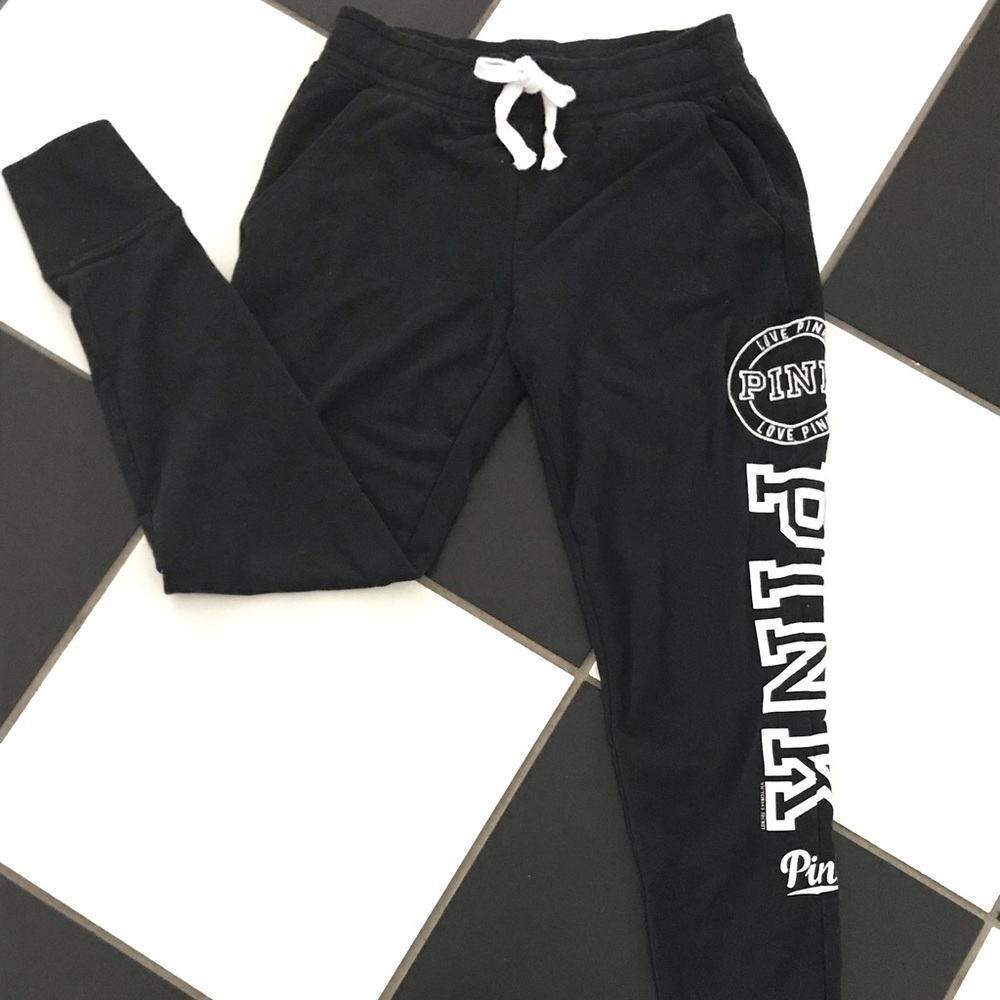 Victoria’s Secret Love Pink Black Joggers Sz XS